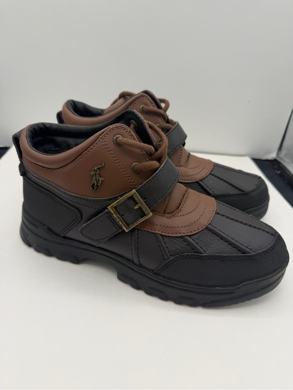 Polo by Ralph Lauren Black and Brown Men’s Rain & Snow Boots